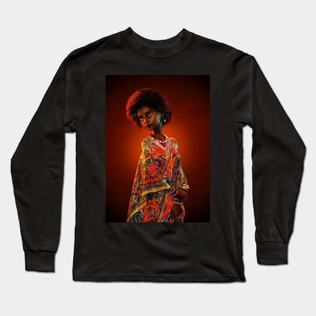 Toon black woman Long Sleeve T-Shirt by JoeTred